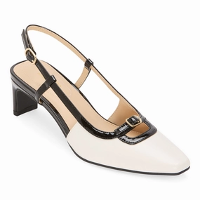 Liz Claiborne Womens Riverview Spool Heel Pumps - CREAM 6 1/2 MEDIUM