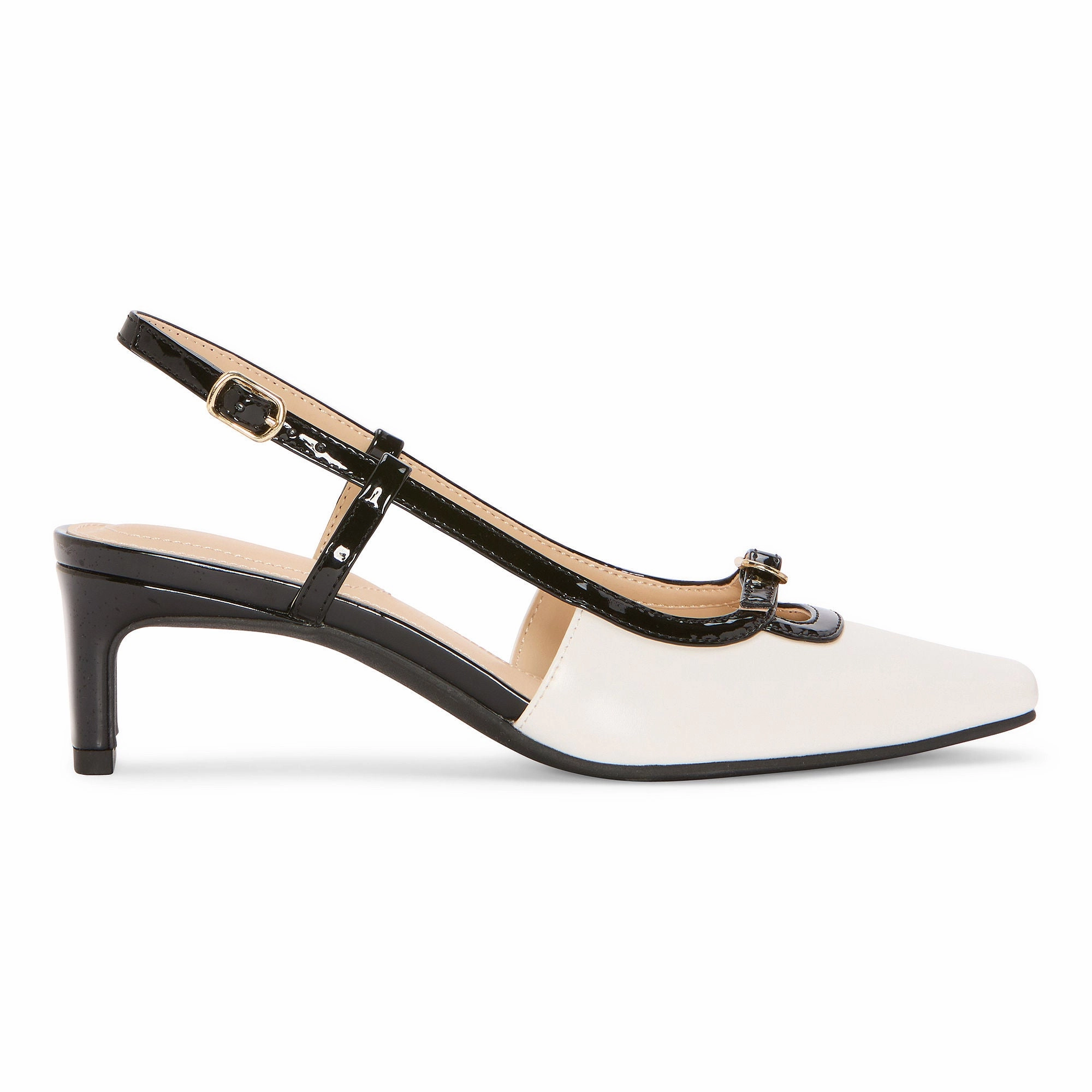 Liz Claiborne Womens Riverview Spool Heel Pumps - CREAM 6 1/2 MEDIUM