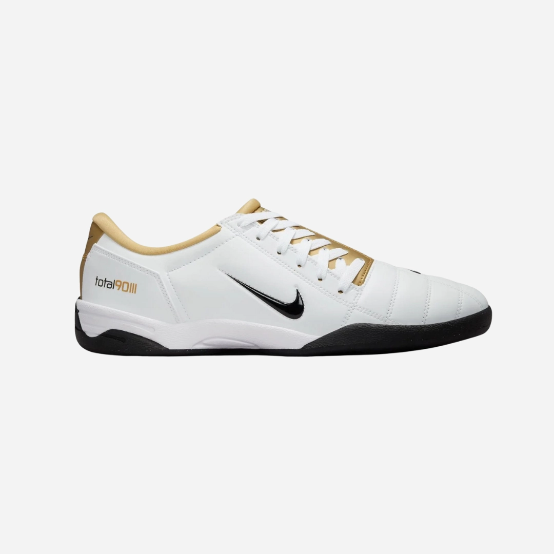 mens nike t90 sp (white/black/gold metallic)