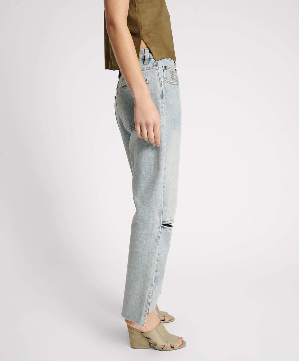 One Teaspoon Fleetwood Zipped Hooligans Mid Waist Relaxed Cropped Jean