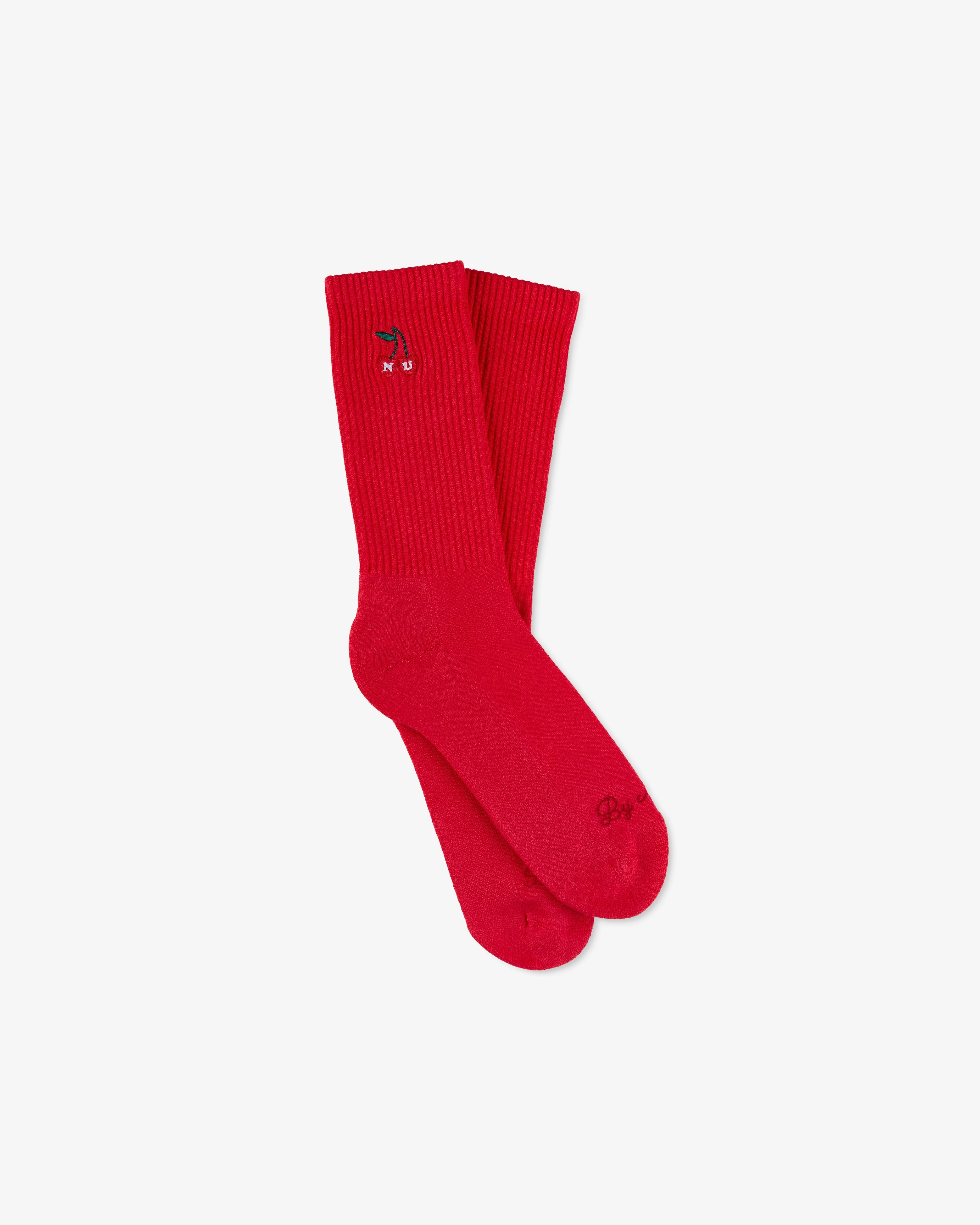 Quote Socks Ivory/Red 2Xpack