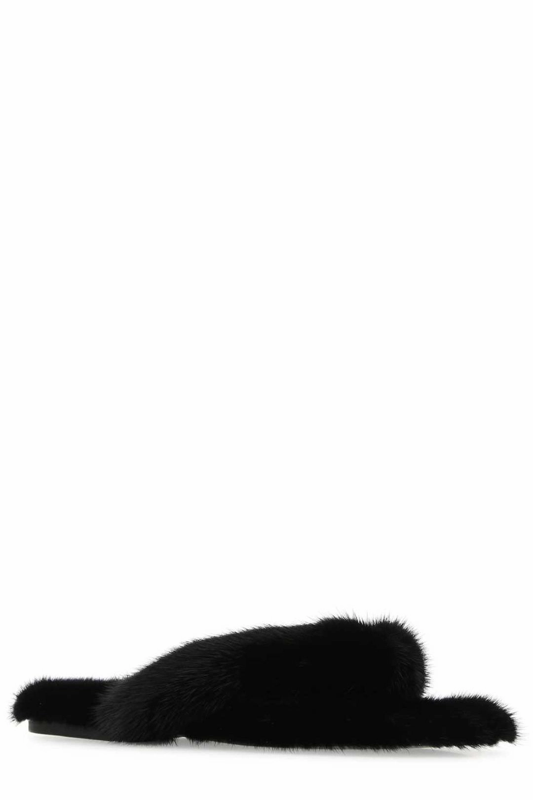 Saint Laurent Fur Thong Slippers
