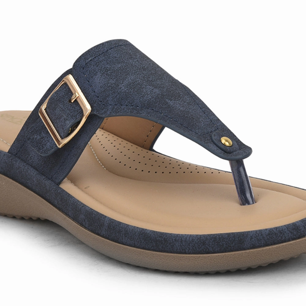 Senorita Casual Navy Blue Slippers For Women SMT-24 By Liberty
