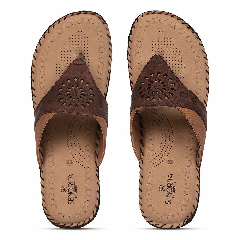 Senorita Comfort (Brown) Slippers For Women LAF-1002 By Liberty