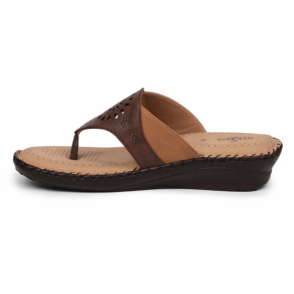Senorita Comfort (Brown) Slippers For Women LAF-1002 By Liberty