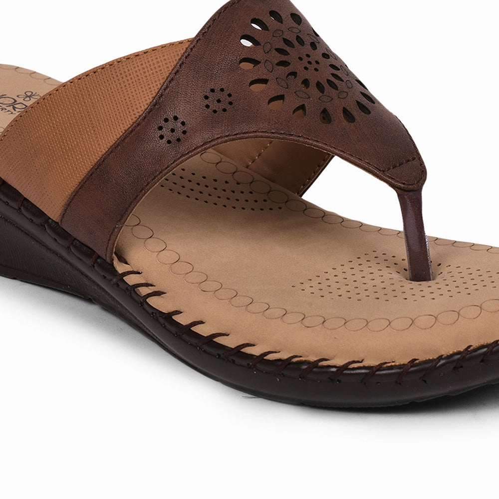 Senorita Comfort (Brown) Slippers For Women LAF-1002 By Liberty