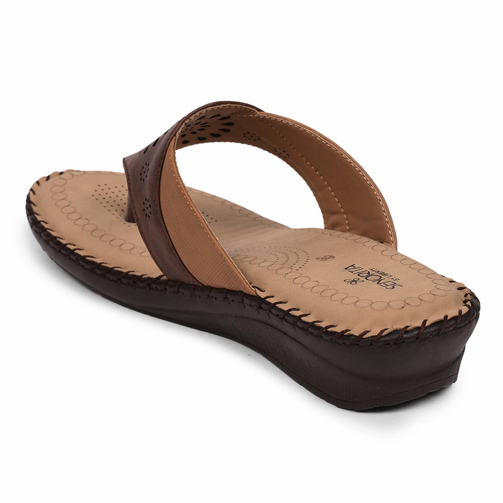 Senorita Comfort (Brown) Slippers For Women LAF-1002 By Liberty