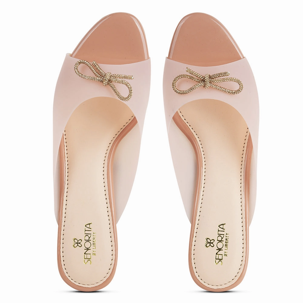 Senorita Formal Peach Block Heels For Women STY-5 By Liberty