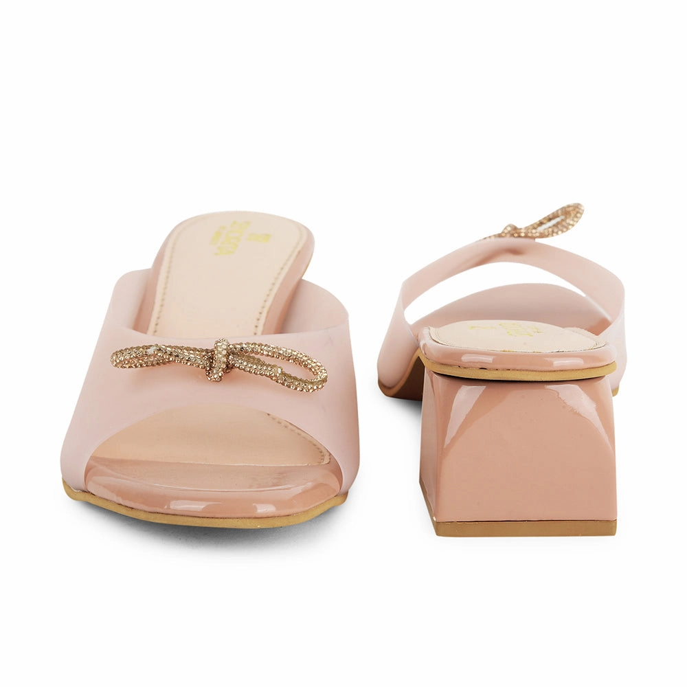 Senorita Formal Peach Block Heels For Women STY-5 By Liberty