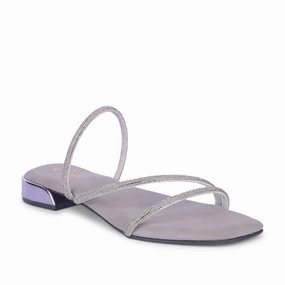 Senorita Gun Metal Flat Sandal For Women AMG-32 By Liberty