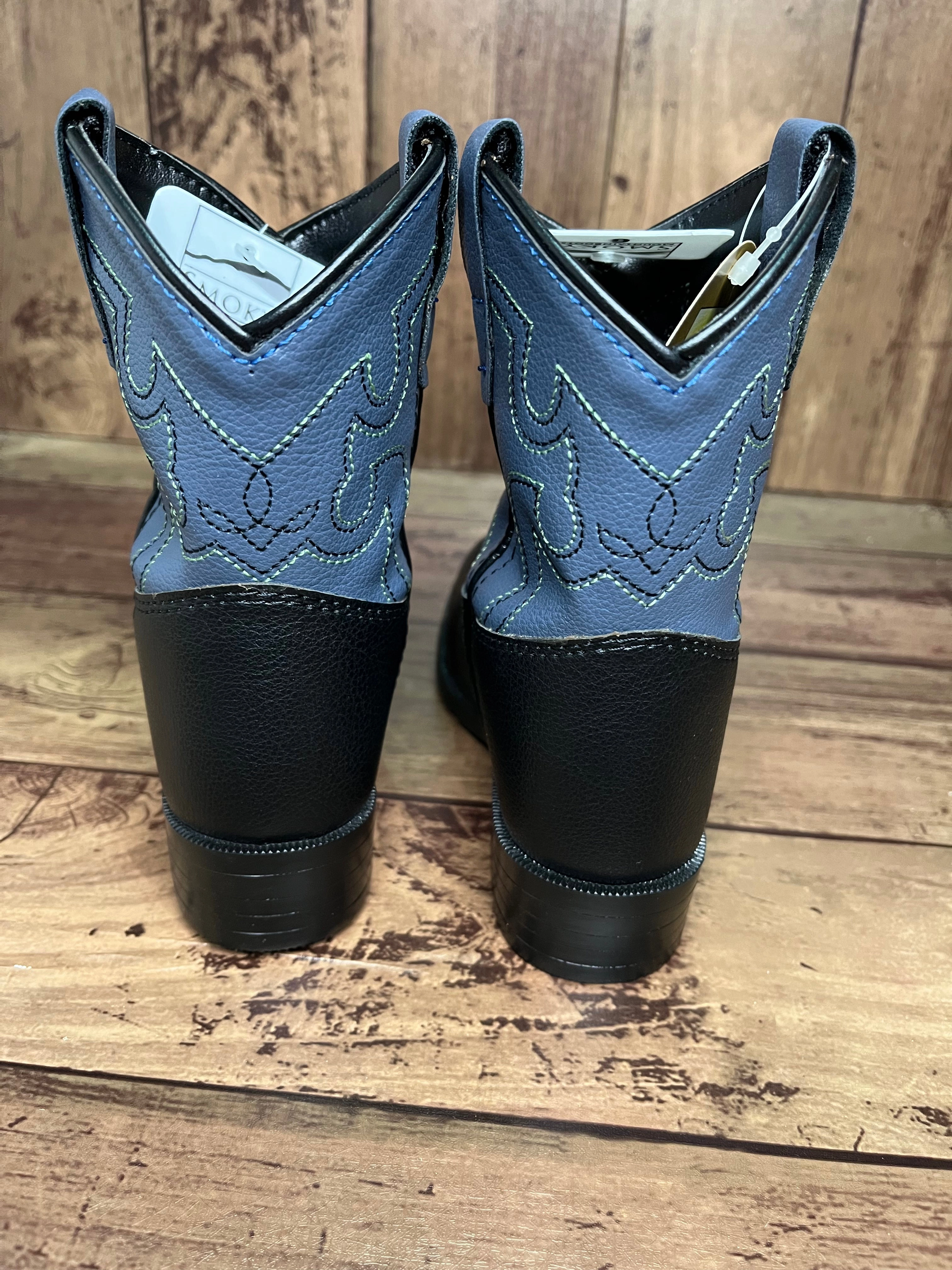 Smoky Mountain Boots 1576T Monterey Blue/Black Western Toddler Boots