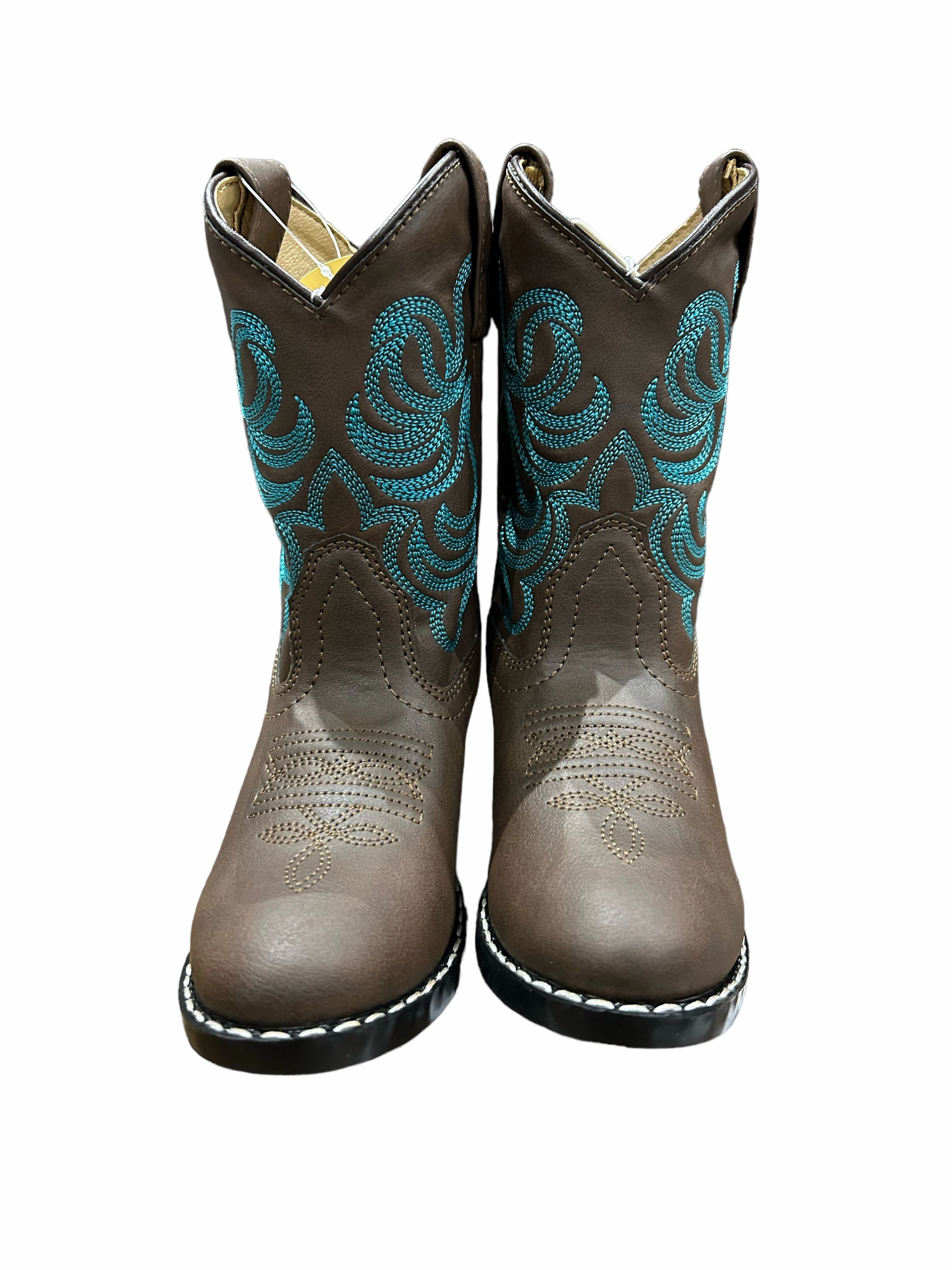 Smoky Mountain Boots 1623C Monterey Brown/Blue Western Childrens Boots