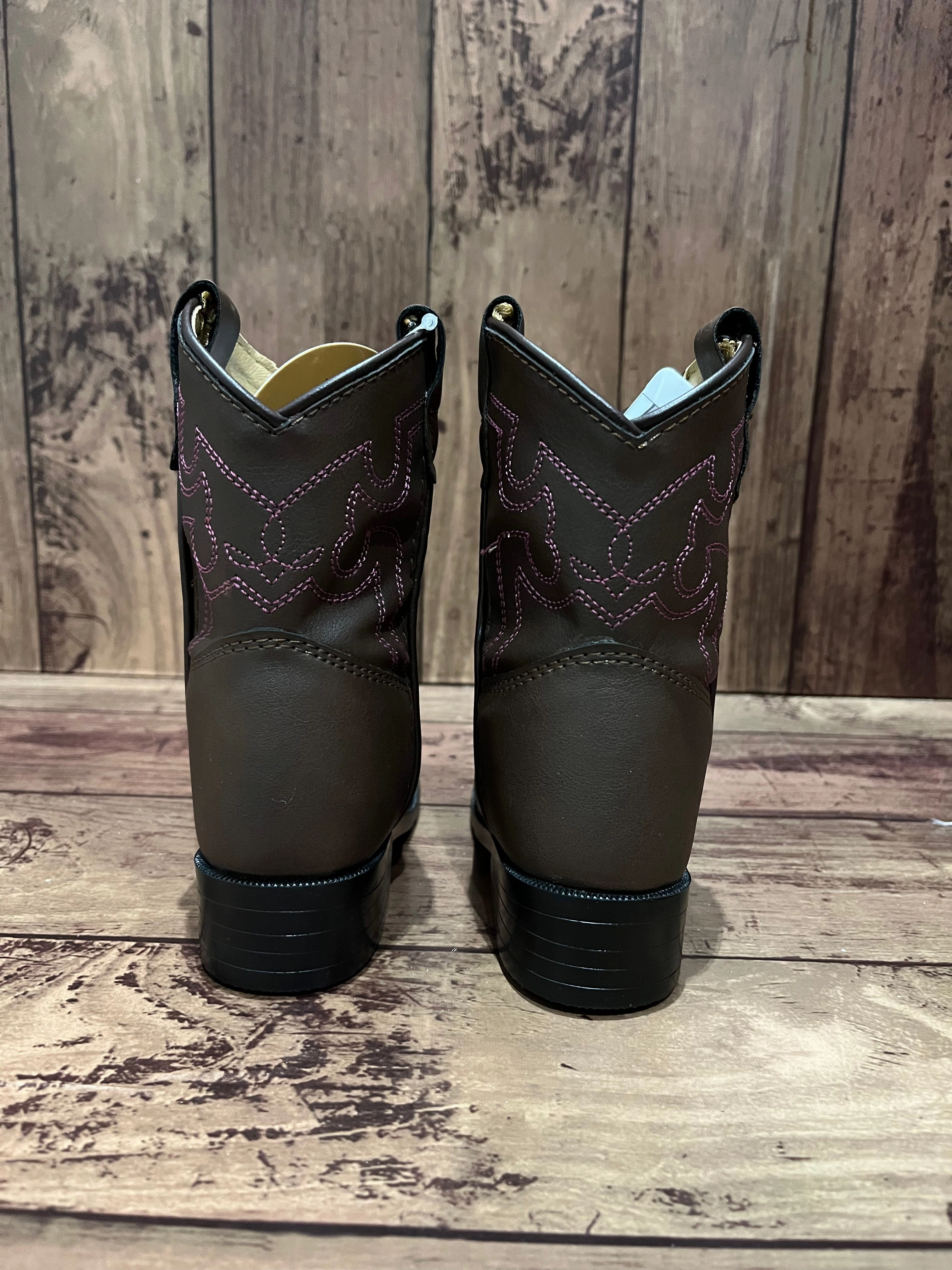 Smoky Mountain Boots 1624T Monterey Brown/Pink Western Toddler Boots