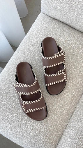 Sol Sana Fontelina Footbed - Cocoa / Off White Trim