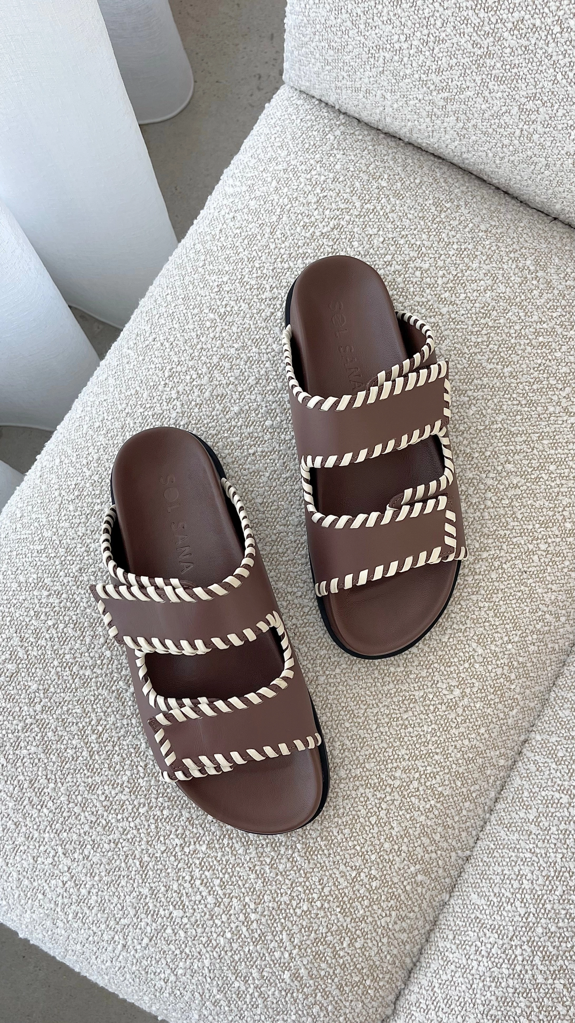 Sol Sana Fontelina Footbed - Cocoa / Off White Trim