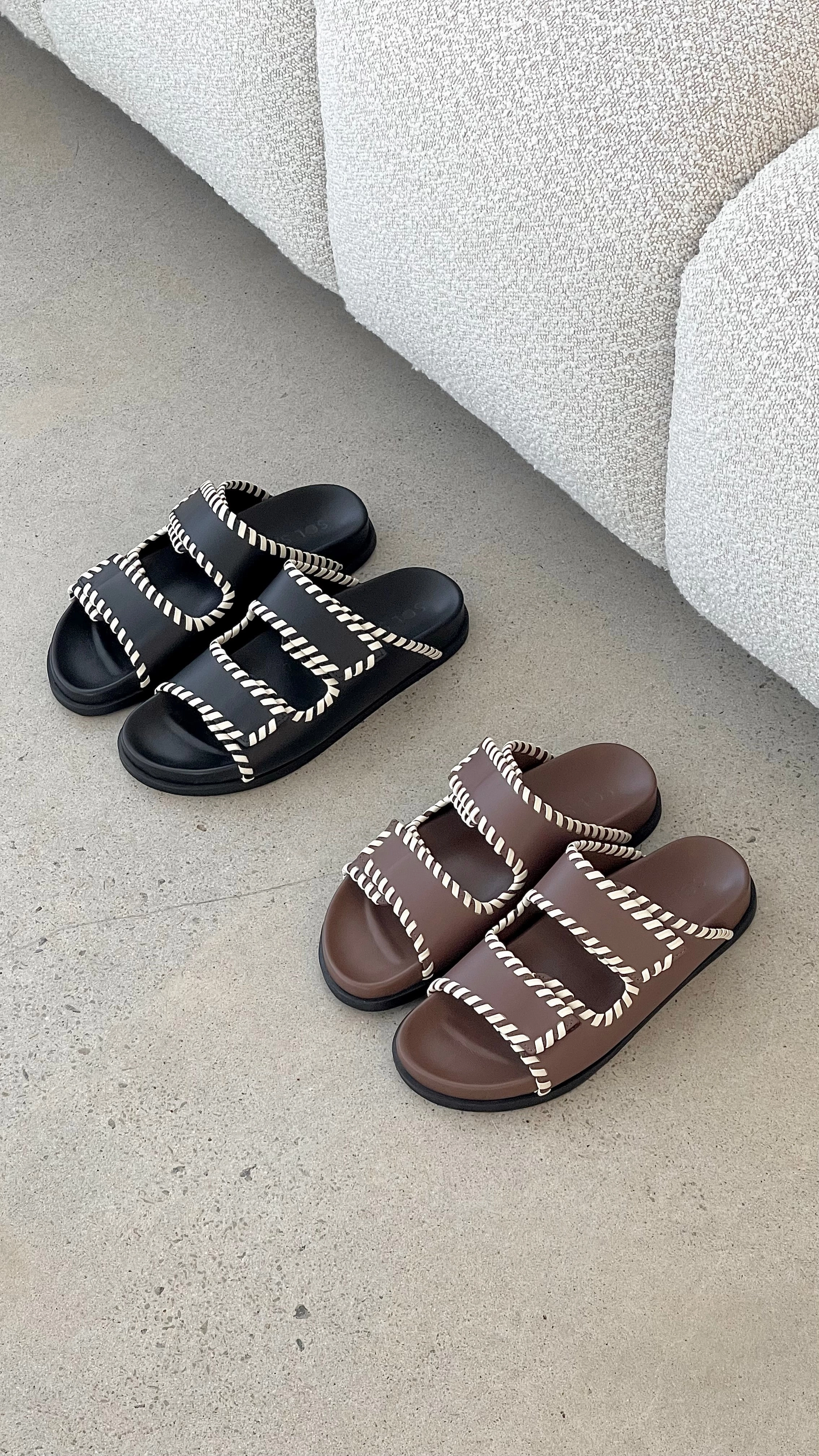 Sol Sana Fontelina Footbed - Cocoa / Off White Trim