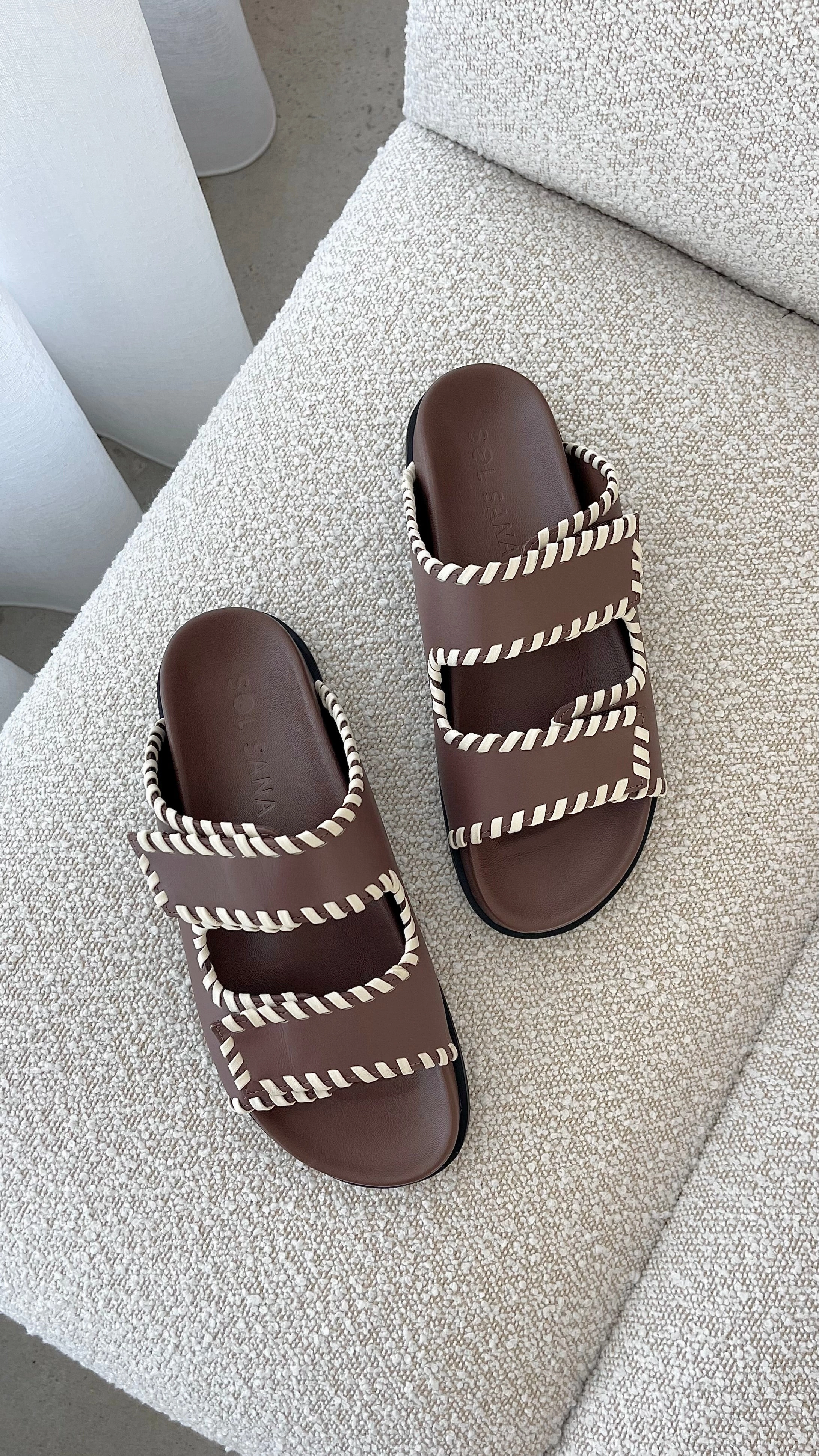 Sol Sana Fontelina Footbed - Cocoa / Off White Trim