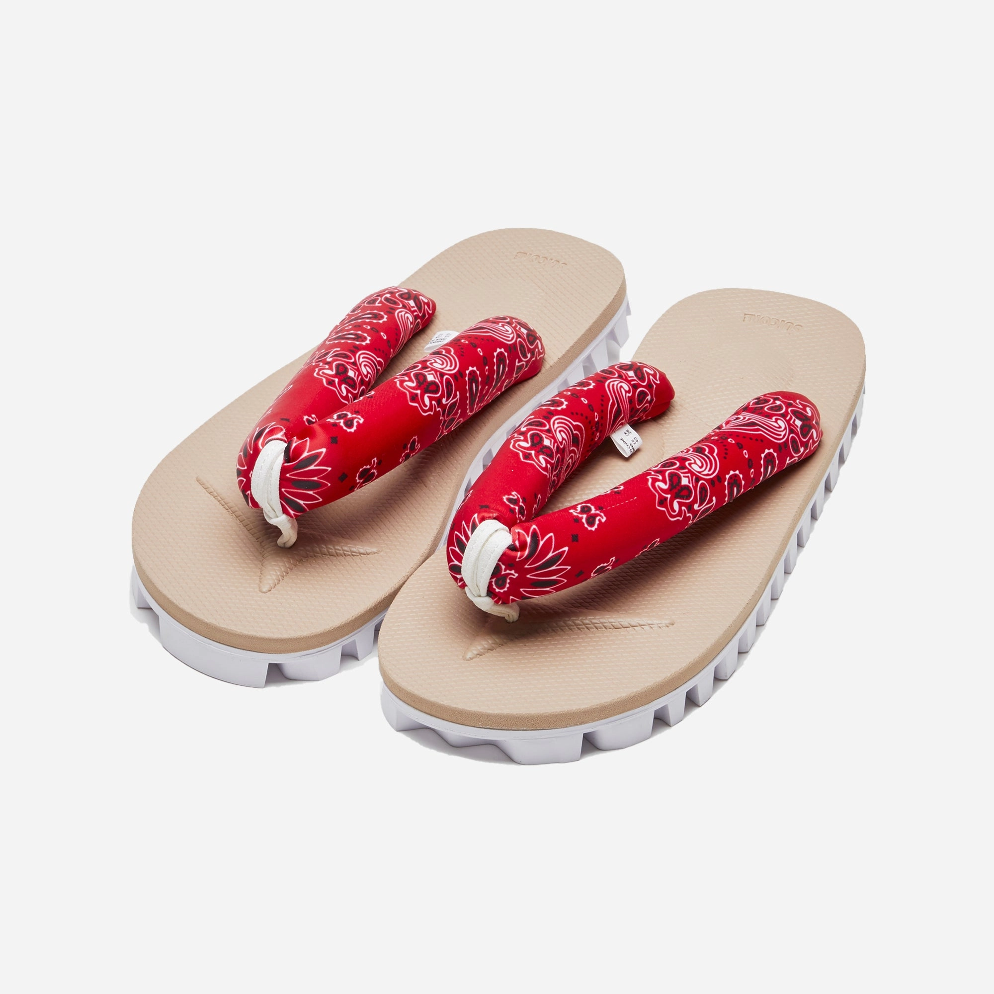 Suicoke | NEEDLES GETA THONG-STRAP  { RED/BEIGE