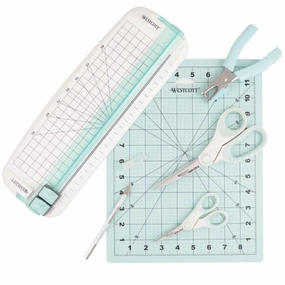 Westcott 00676 Paper Crafting Set 9pc. Blue and White