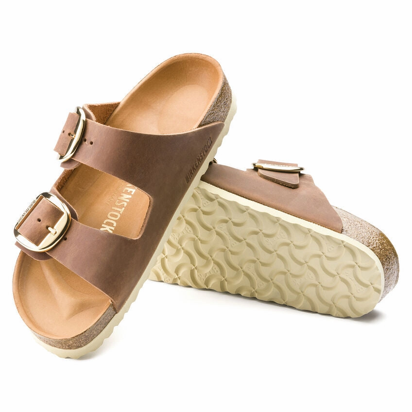 Women's Arizona Big Buckle (NARROW) Cognac Oiled Leather