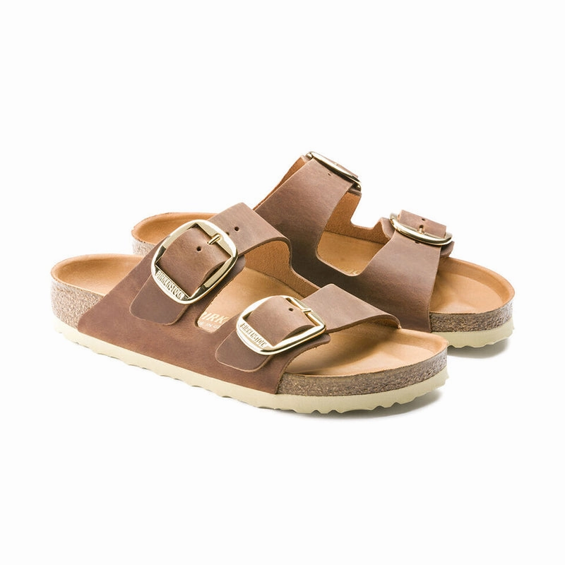 Women's Arizona Big Buckle (NARROW) Cognac Oiled Leather