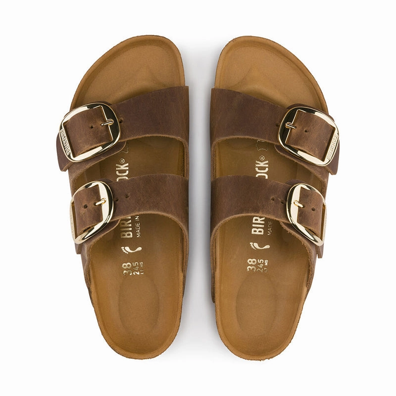 Women's Arizona Big Buckle (NARROW) Cognac Oiled Leather