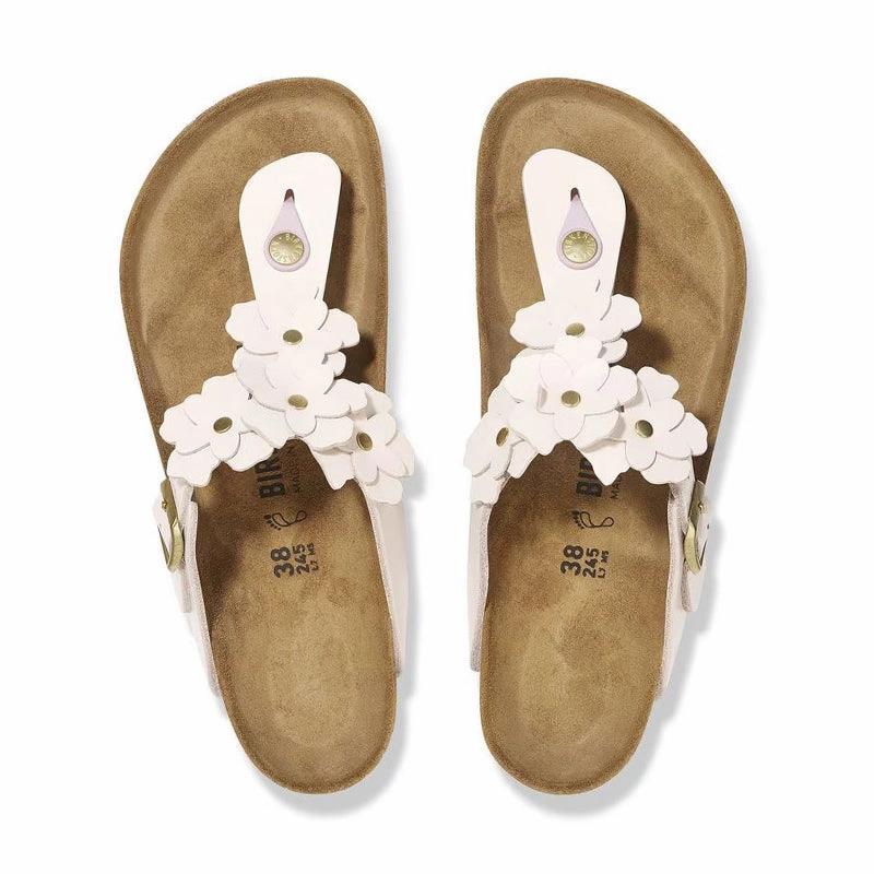 Women's Gizeh Flower Light Rose Leather