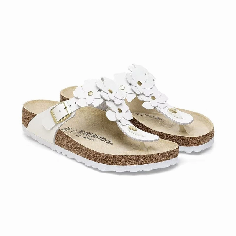 Women's Gizeh Flower White Leather