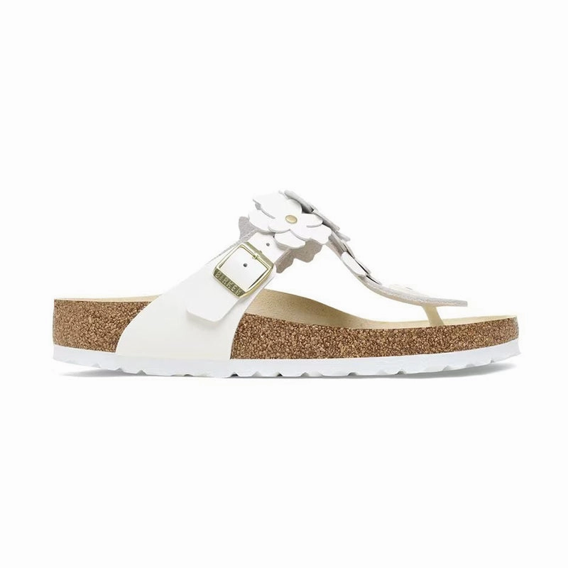 Women's Gizeh Flower White Leather