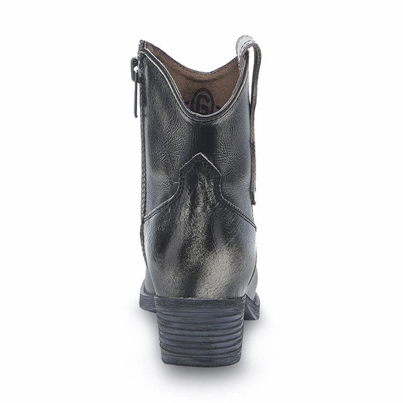 Women's Q7039 Embroidery J Toe Cowboy Boots Distressed Black