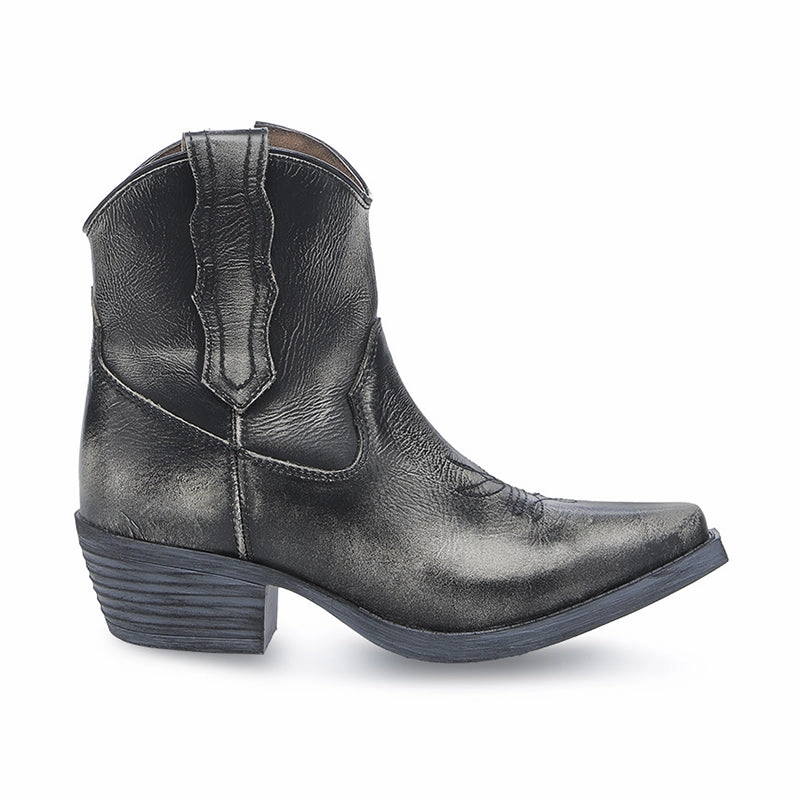 Women's Q7039 Embroidery J Toe Cowboy Boots Distressed Black