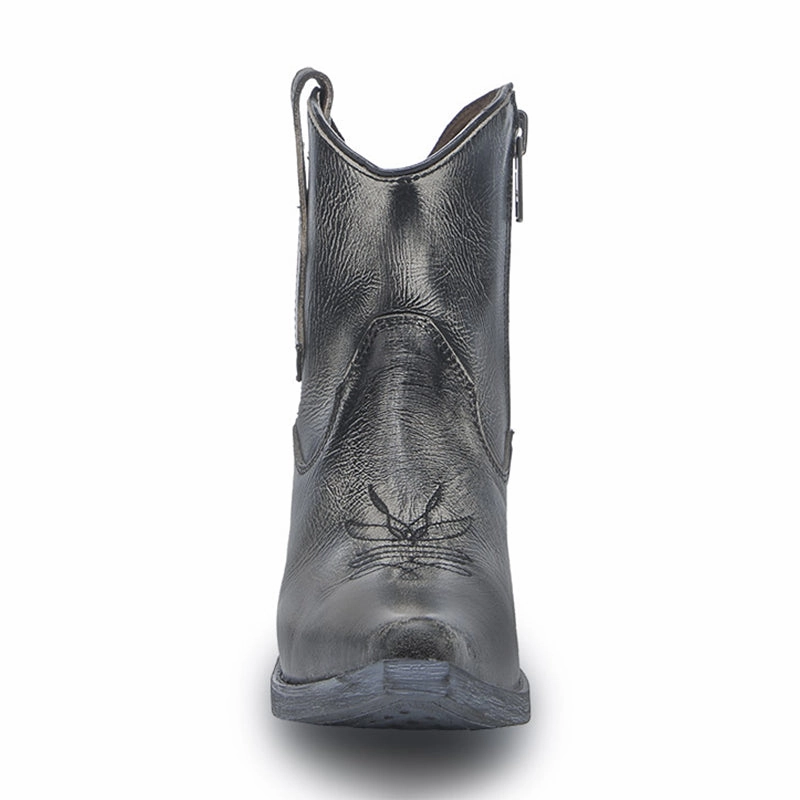 Women's Q7039 Embroidery J Toe Cowboy Boots Distressed Black