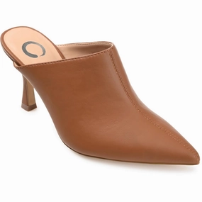 Womens Solid Faux Leather Mules